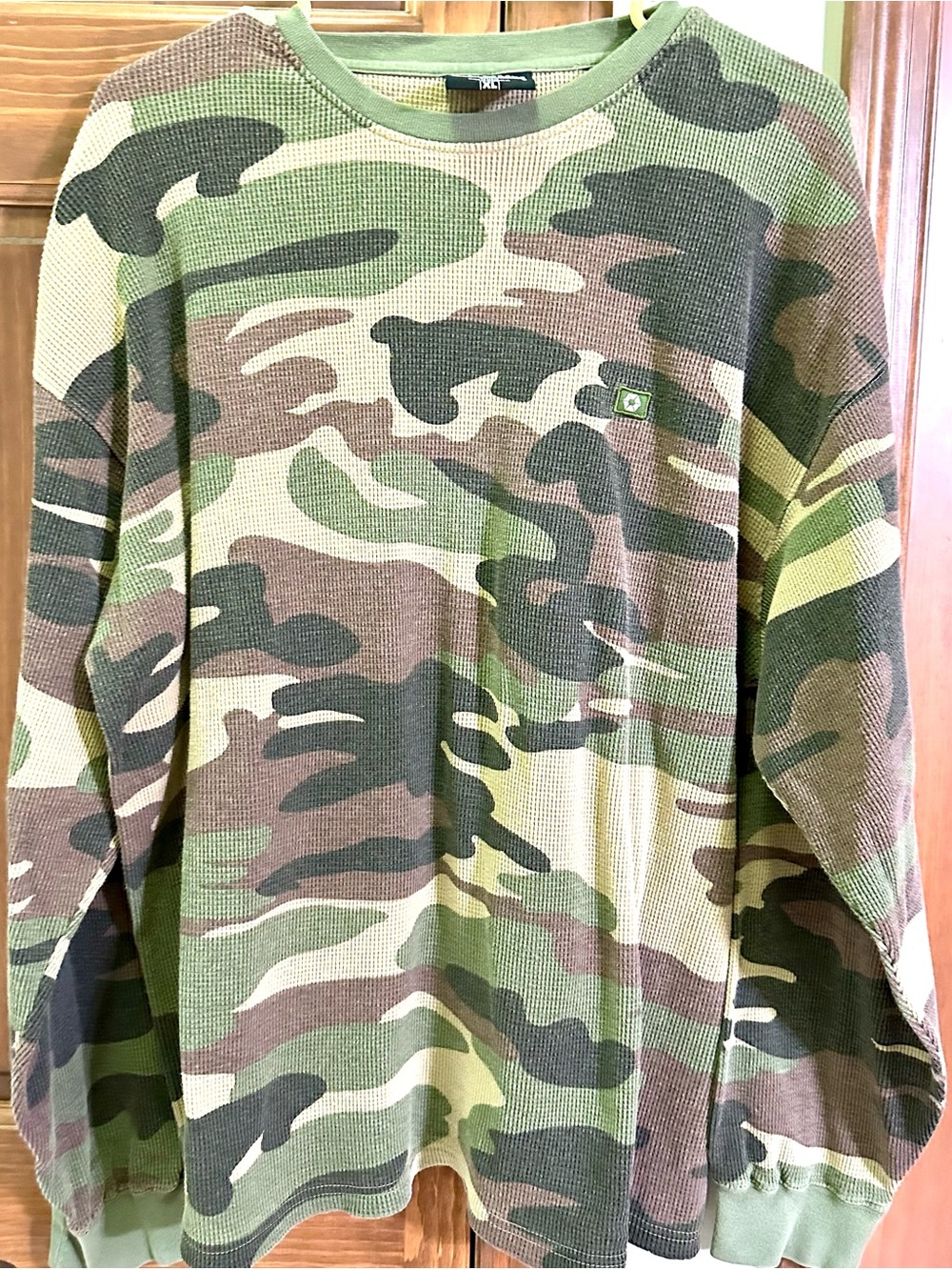 Vintage Y2K South Pole Men's Camouflage Thermal Shirt - Green, Brown, Tan
